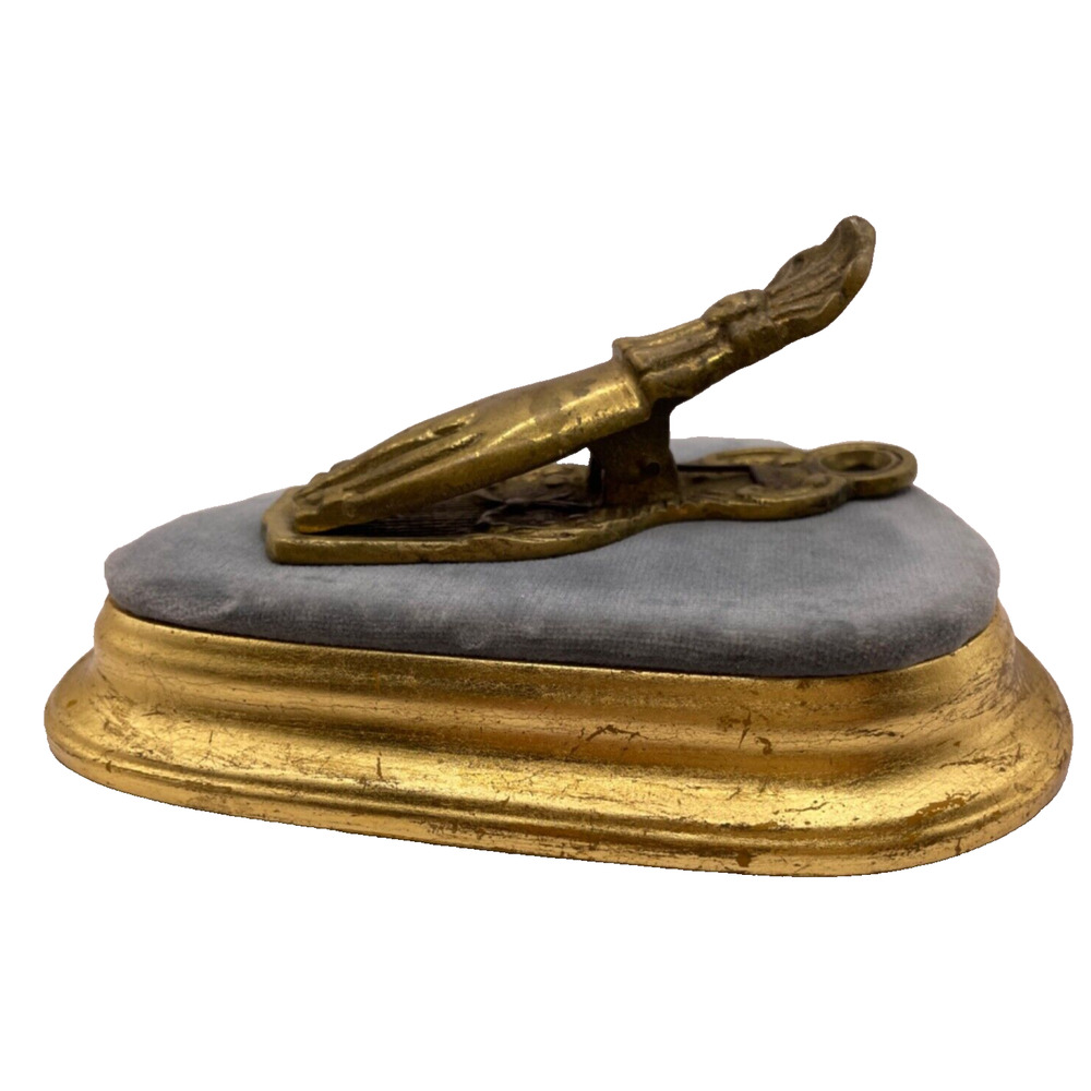 Vintage Brass Left Hand Letter/Paper Holder/Clip Made in Japan 4.75 Inches - Picture 4 of 13